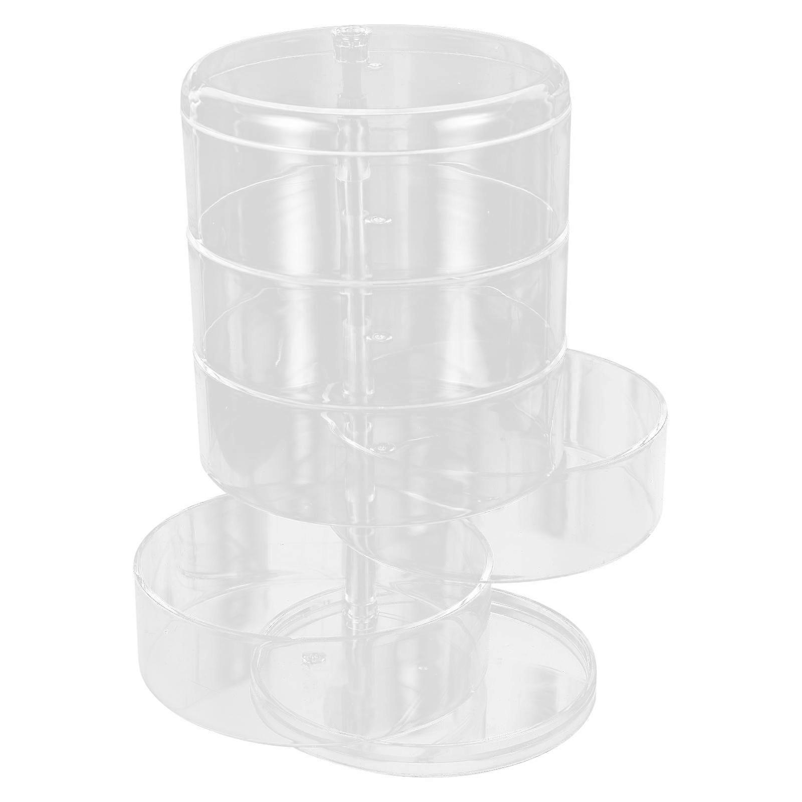 Transparent Plastic Jewelry Organizer with Rotating Function for Home Use 1Pc