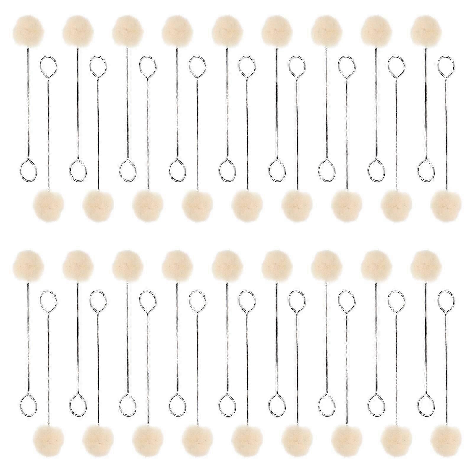 40pcs Leather Dye Wool Daubers Wool Balls Brushes Long Handle Wool Daubers