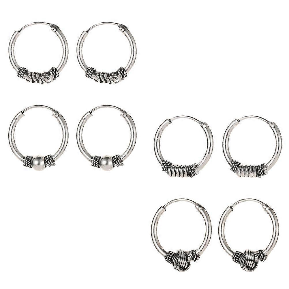 Pendant Earrings Alloy Silver Ethnic Style Square Jewelry Making Accessory 1.6X1.6cm DIY Projects 4 Pair