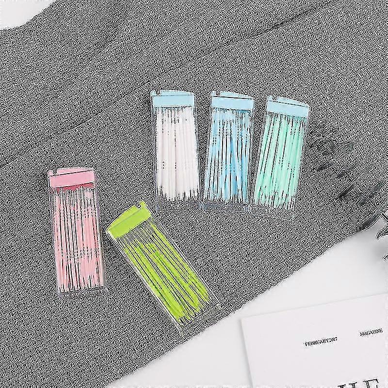 150 Pcs Plastic Toothpicks 2 Way Interdental Picks in Random Colors
