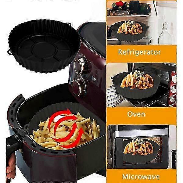 Air Fryer Silikongryta, SIlikonform, Ugnsbakplt- Silikon Svart Baking Silicone Lined Baking Mat