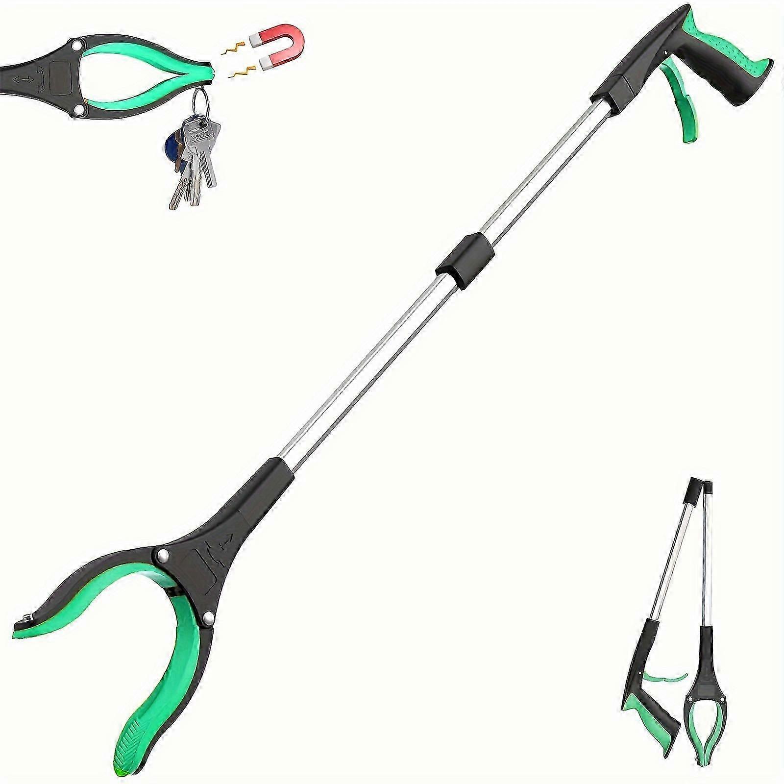 32 Magnetic Folding Grabber Tool - 4 Wide Jaw for Easy Garbage Pickup - Lightweight & Elderly-Friendly Design for Effortless Cleaning