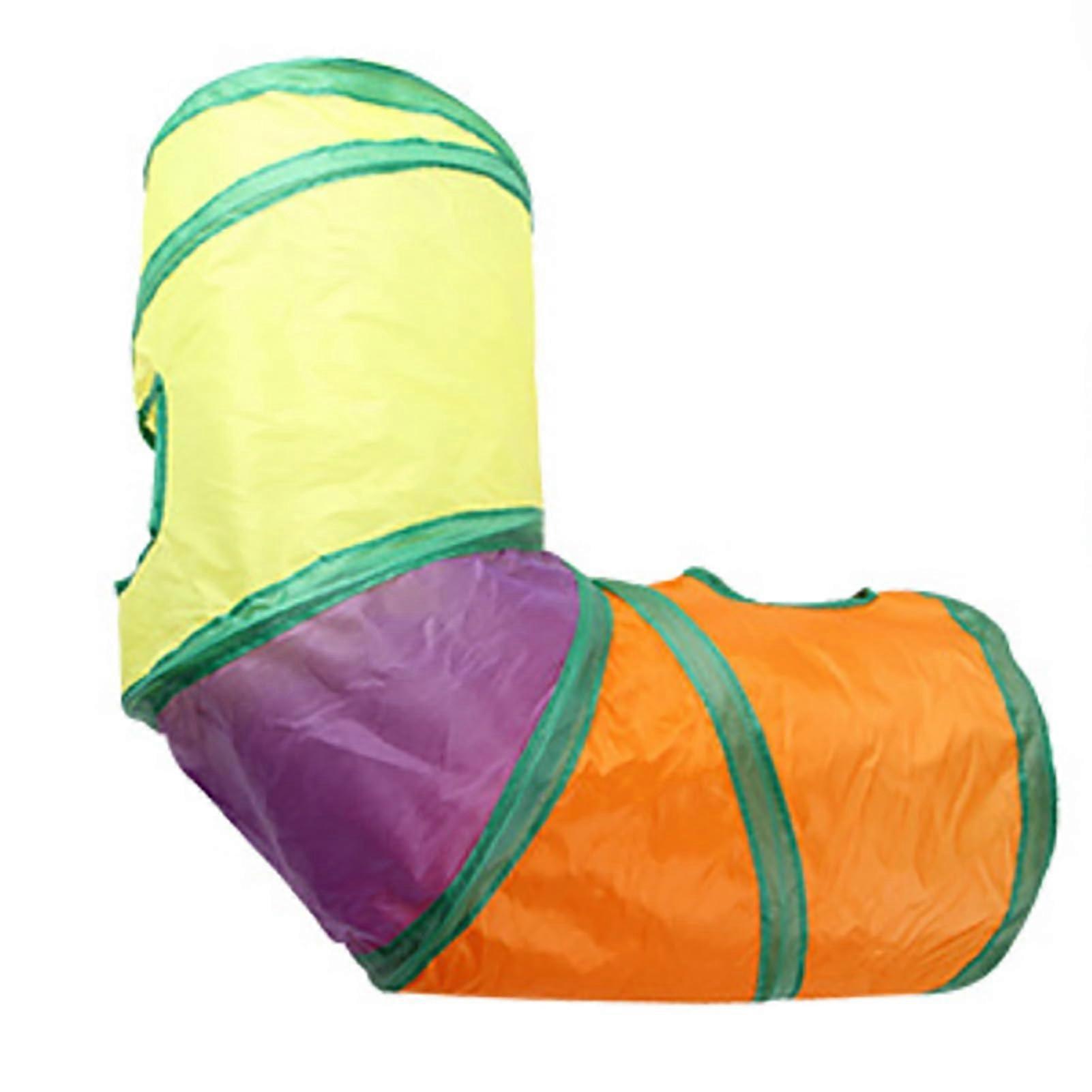 Foldable Cat Tunnel, 3in1, Interactive Toy, Rainbow Colors, RightAngle Curve, Cat Tunnel Tube for Cats and Kittens, Fun Activity Play Tunnel