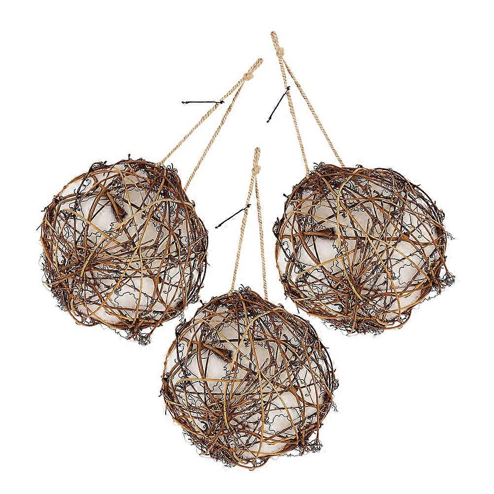 Hummingbird Houses For Nesting Hummingbird Nest Wood And Cotton Material For Hummingbirds Spherical Shape 15.00X15.00X15.00CM 3Pcs