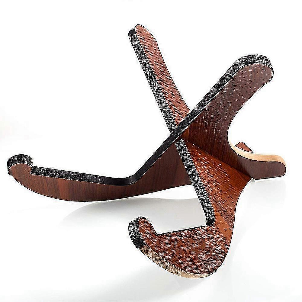 Universal Wooden Guitar Stand X-frame Style Portable String Instrument Holder with Soft Rubber Covering for Acoustic Classical Bass Guitar