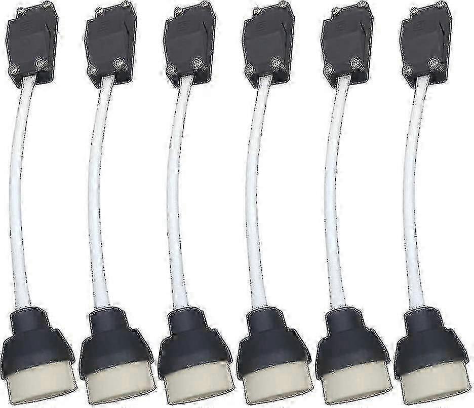 6-Pack GU10 Lamp Holder with Ceramic Base, Terminal Block, Cable &amp; Insulation
