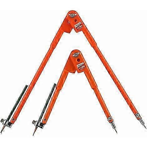 Set of 2 Precision Pencil Compasses - Large Orange Drafting Tools