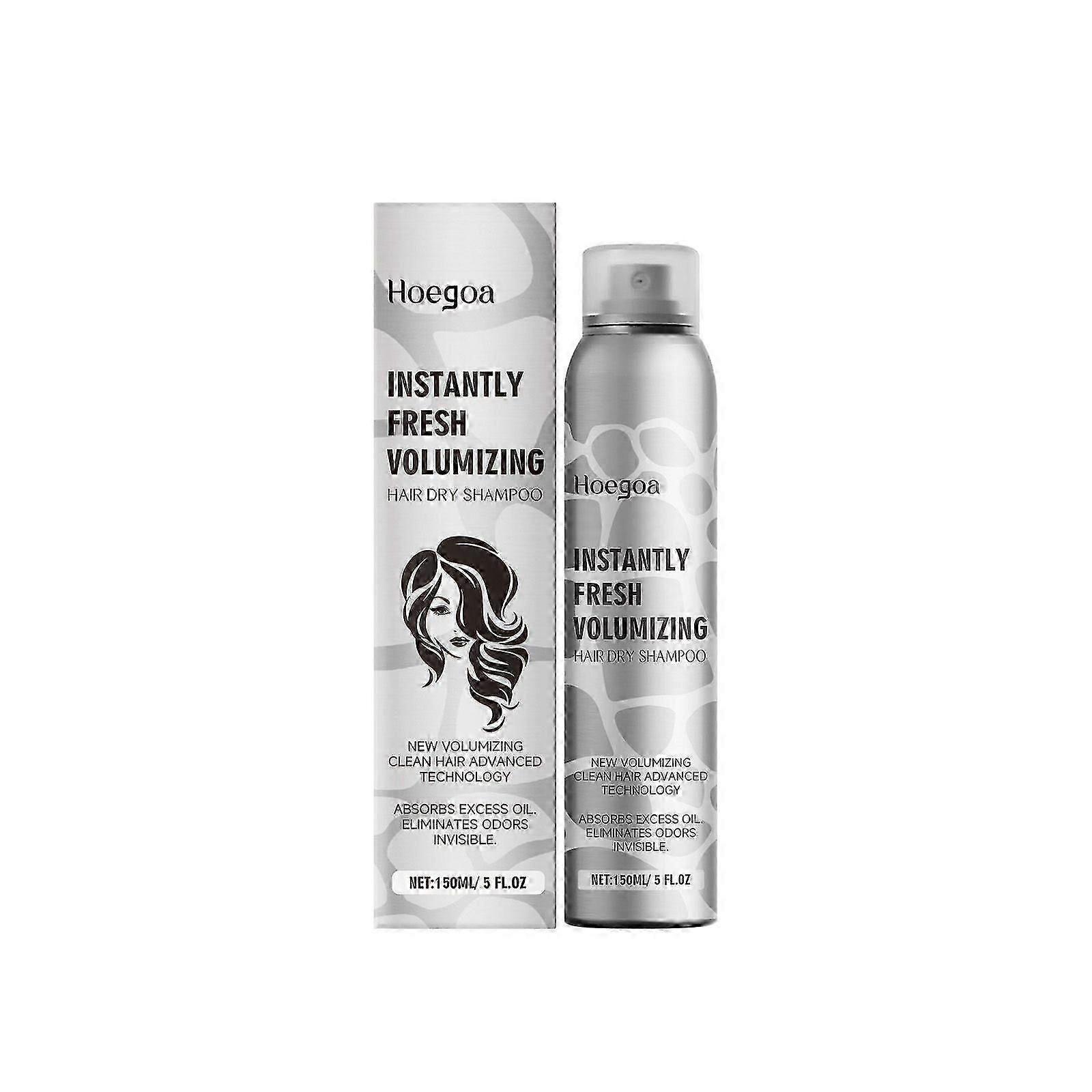 Hoegoa Shampooing sec Spray Fluffy Dégraissant Tête Leave-Wash Nettoyant en douceur Les cheveux Le cuir chevelu continue de se rafraîchir