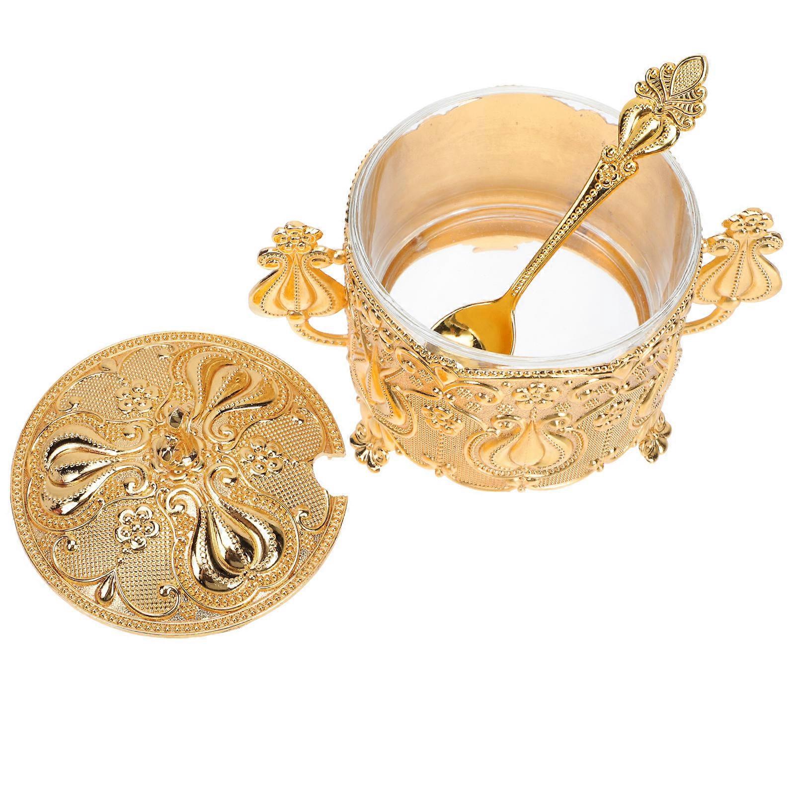 Sugar Container For Household Users European Style Golden 14x11cm 1Set