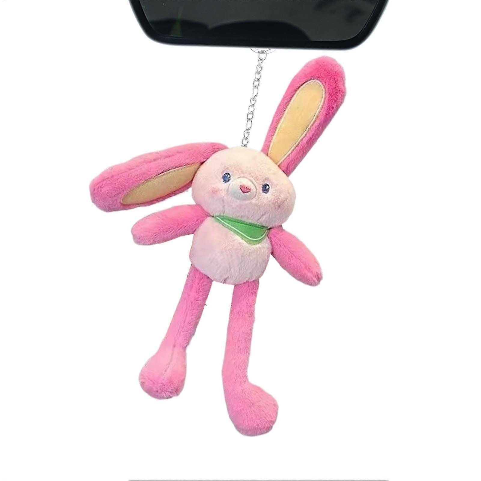 PullUp Rabbit Plush Keychain, Stretchable Bunny Pendant with Movable Ears and Legs