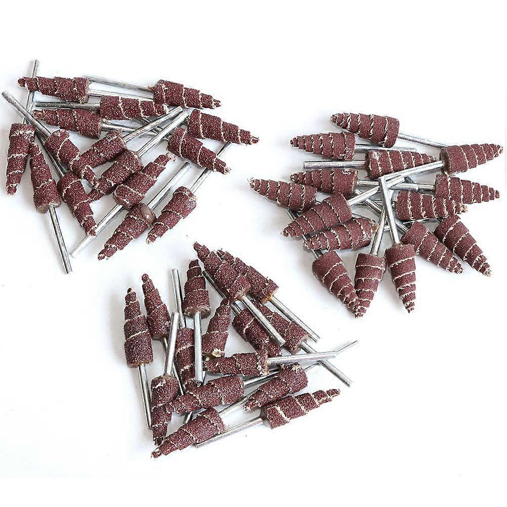 Sanding Flap Wheel Set 3 x 10mm Tapered with 1/8" Shank for Rotary Tool, 45pcs for Grooves and Corner Polishing