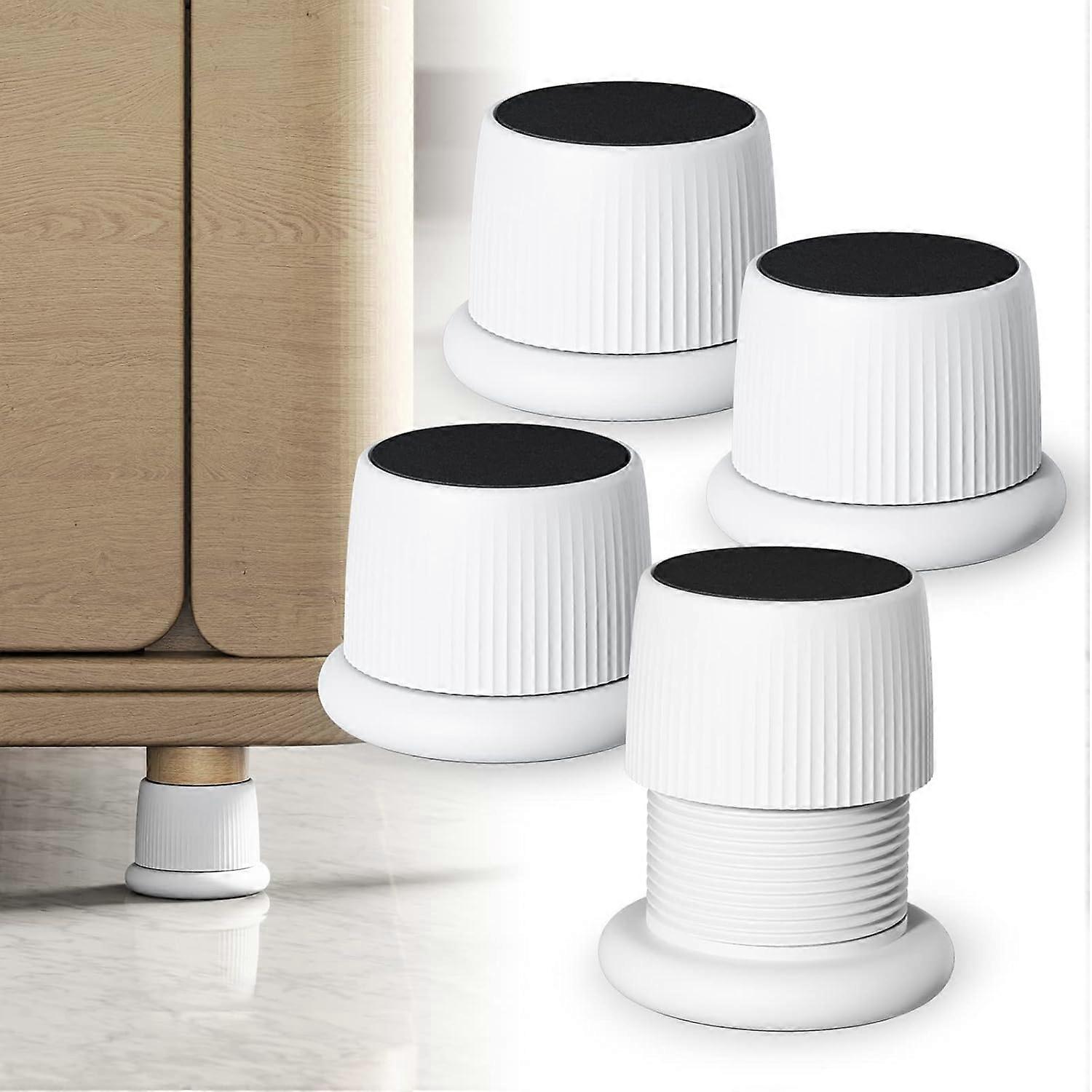 Elevadores de Cama Ajustáveis para Móveis, 1.6 Elevadores de Cama de 2.6 polegadas Brancos, Suportes de Plástico e Antiderrapantes Duráveis para Sofá de 2 polegadas (Branco 4 pcs)