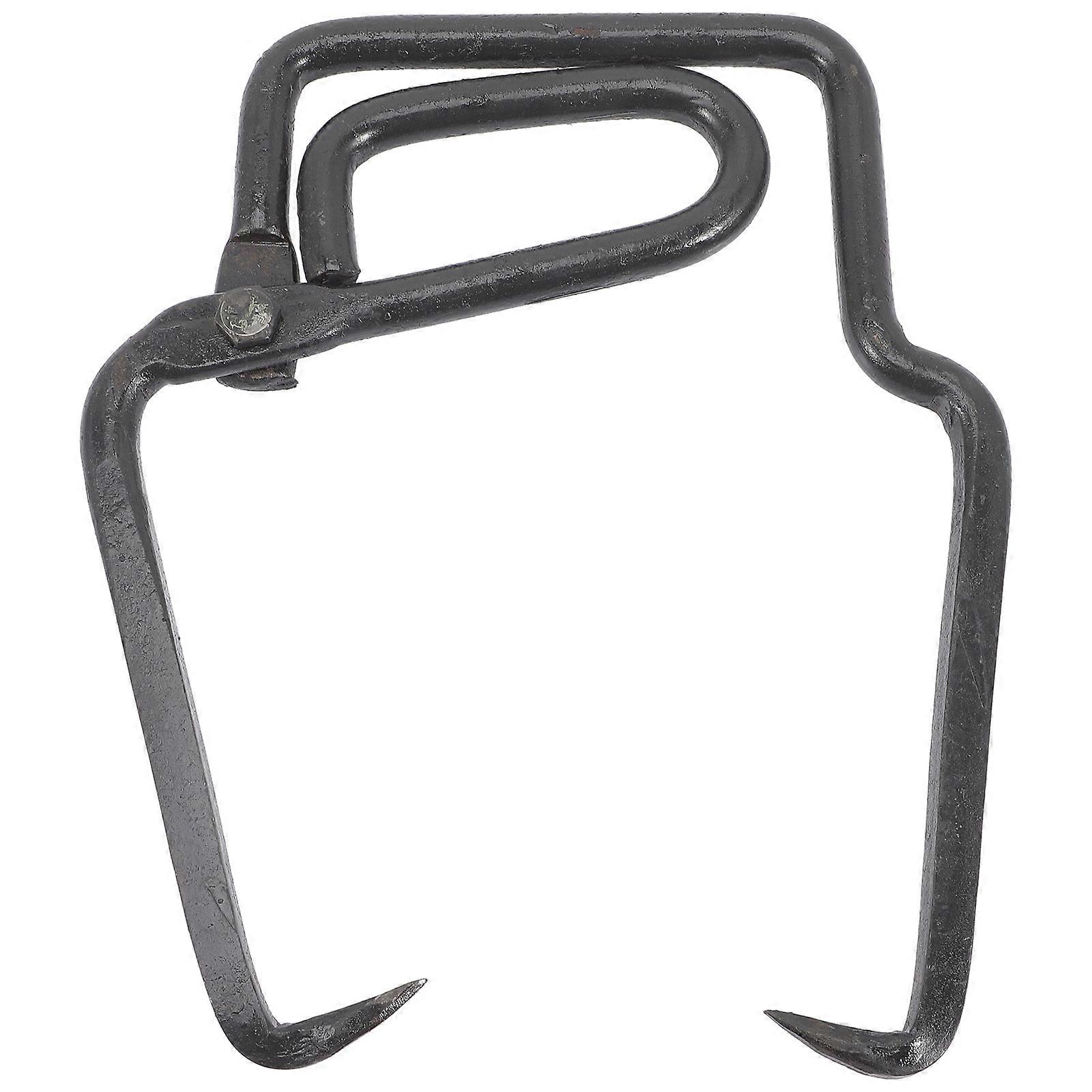 Portable Ice Pick Ice Statue Lifter For Outdoor Ice Statue Making 26x22cm Black Iron Ice Moving 1Pack