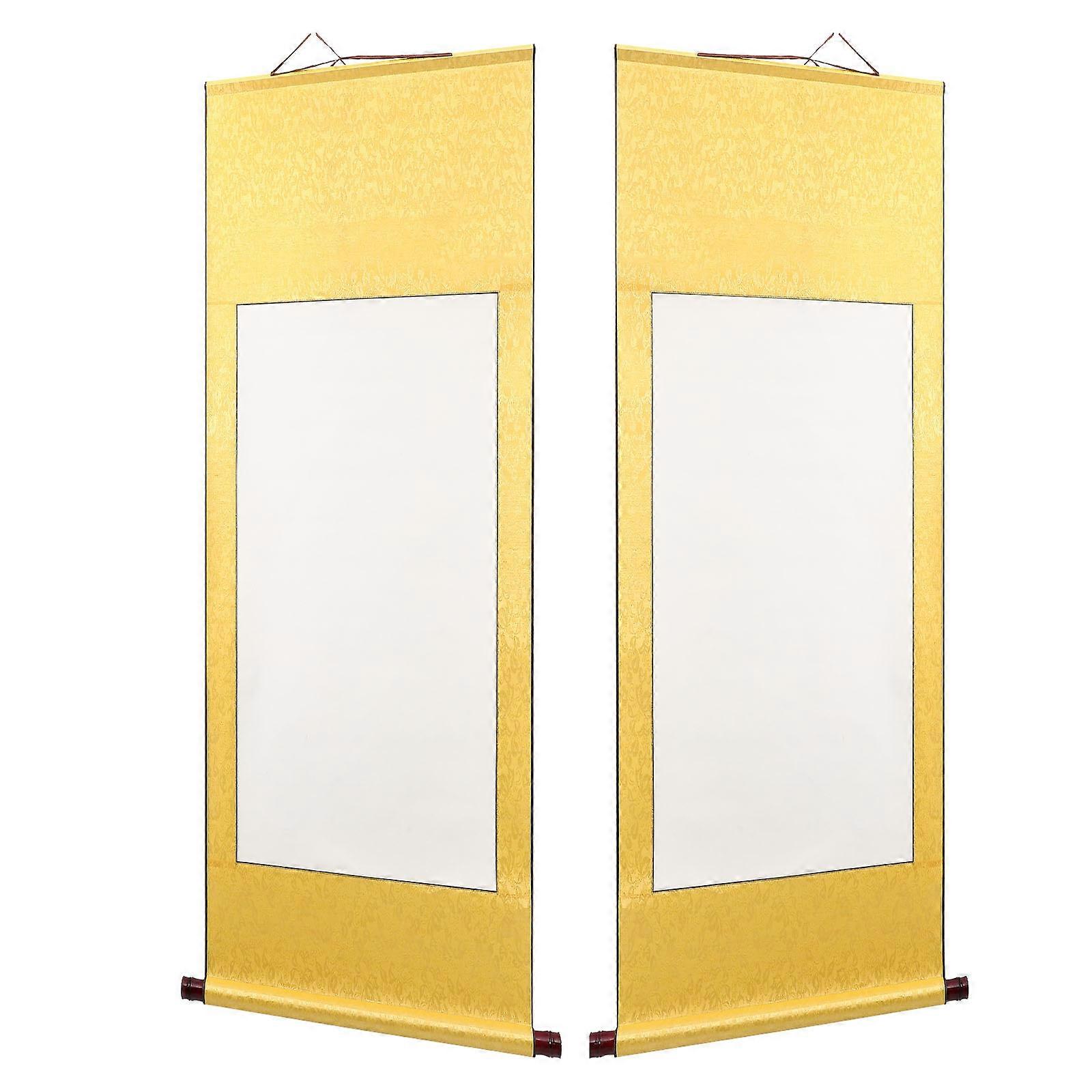 2pcs Blank Hanging Scroll Paper for Calligraphy & Art   Lightweight, Durable, Multi Purpose Decoration for Painting, Watercolor, and Chinese
