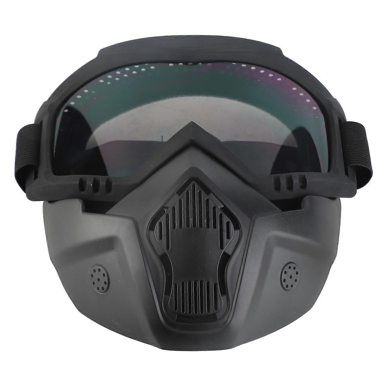 Mortorcycle Mask High-definition Goggles with Mouth Filter for Open Helmet Motocross Eye Face Protector