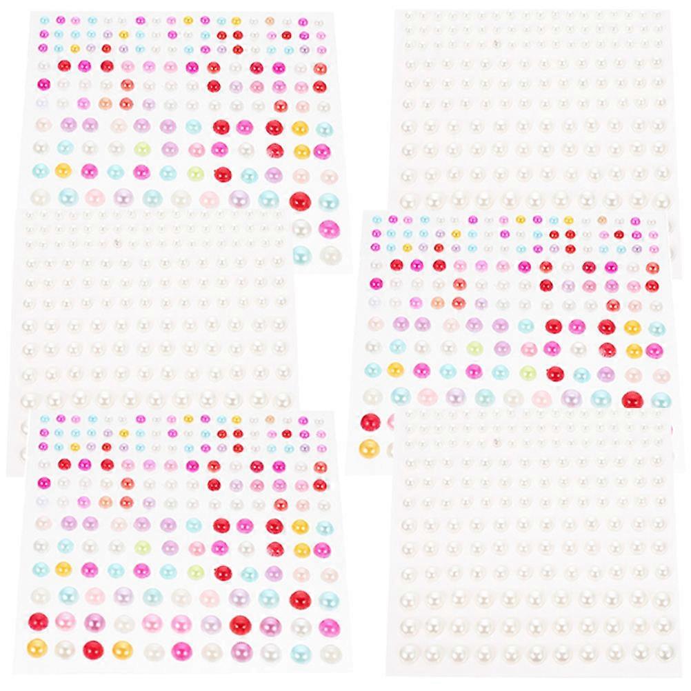 Face Decoration Pearl Stickers Assorted -Adhesive Body Decoration 6Sheets