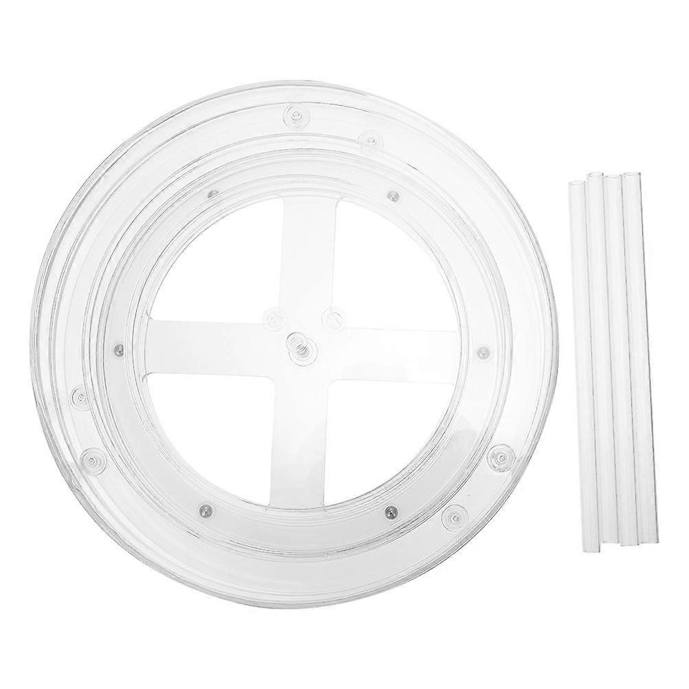 Rotatable Seasoning Rack for Kitchen Use Transparent PET and Stainless Steel 360° Rotating Large Capacity Storage