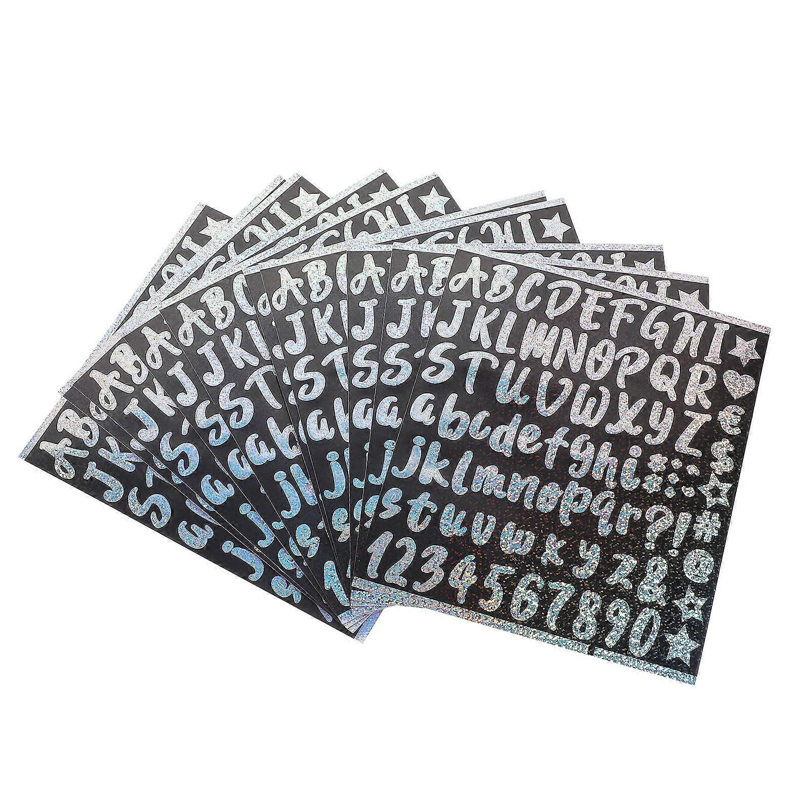 Rainbow Holographic Alphabet & Number Stickers – 10 Sheets Adhesive Letters for Crafts, DIY Cards, Posters, Bottles, Scrapbooking & Multi Use