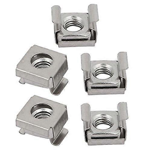 5pcs M6 304 Stainless Steel Silver Cage Nut for Server Cabinet