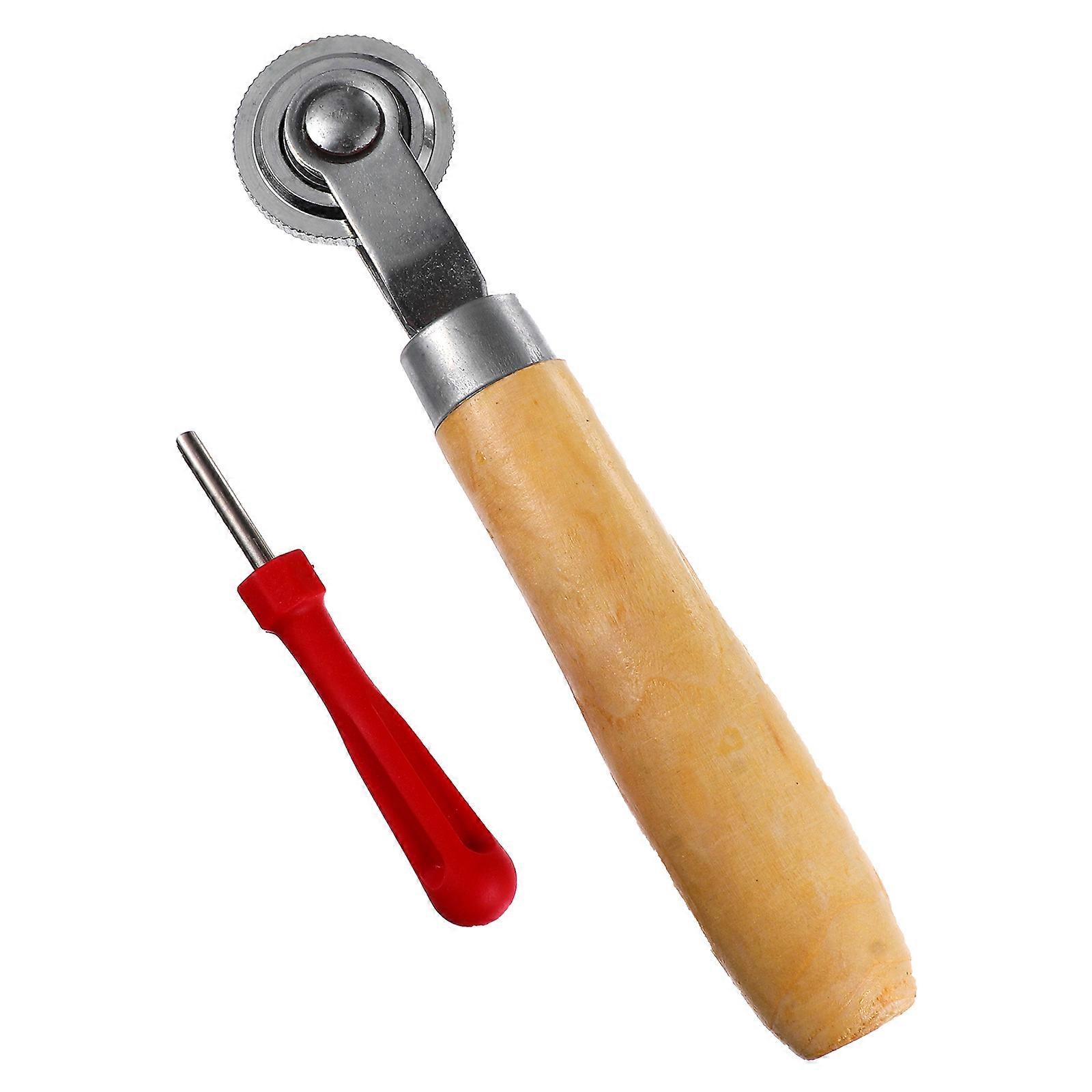 2 Pcs Tire Patch Rollers with Wooden Handle for Auto Repair Tyre Patch Tool