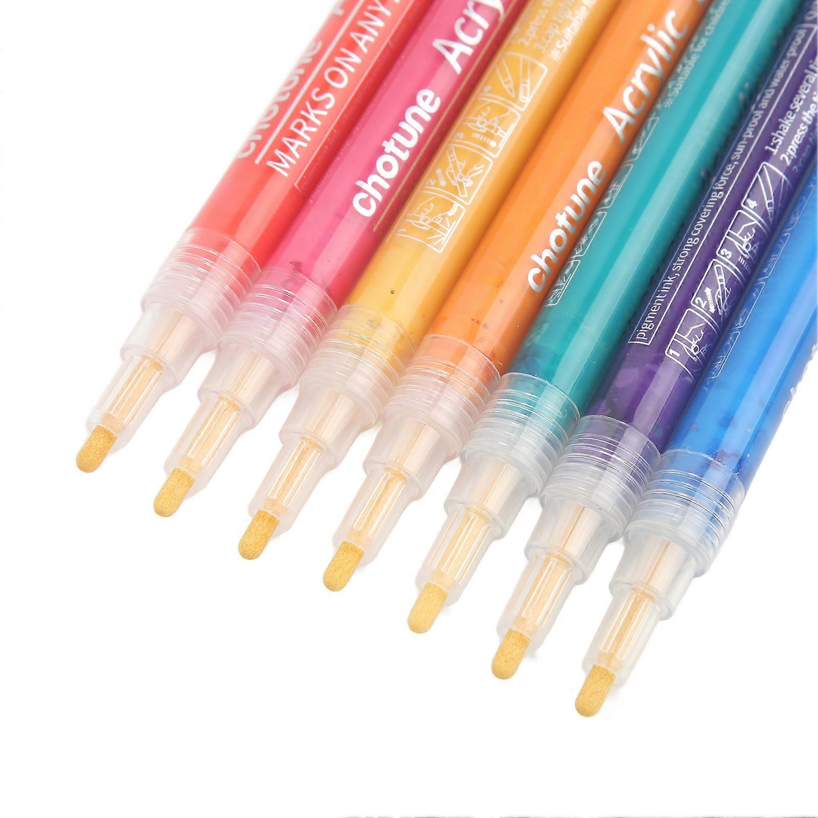 24Pcs Acrylic Paint Markers Multi Function Safe Nontoxic Moistureproof Quick Drying Vivid Colors Acrylic Paint Pens