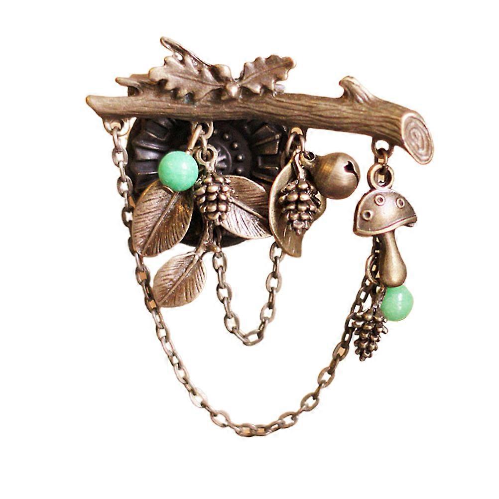 Golden Alloy Pine Cone Brooch for Women with Anti Explosion Buckle Creative Decor 1PC
