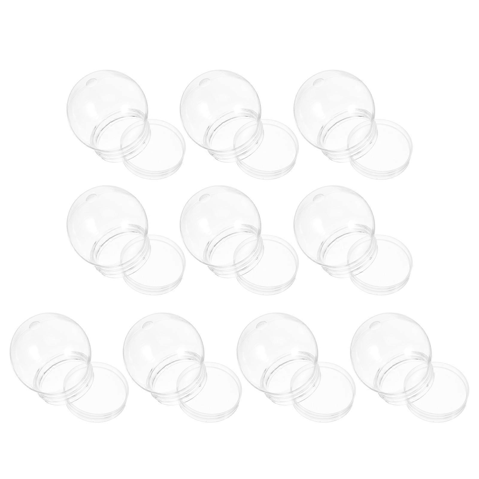 Clear Plastic DIY Water Globes – 10pcs Fillable Empty Craft for Christmas Decorations – Lightweight & Sturdy Design for Custom Embellishments and
