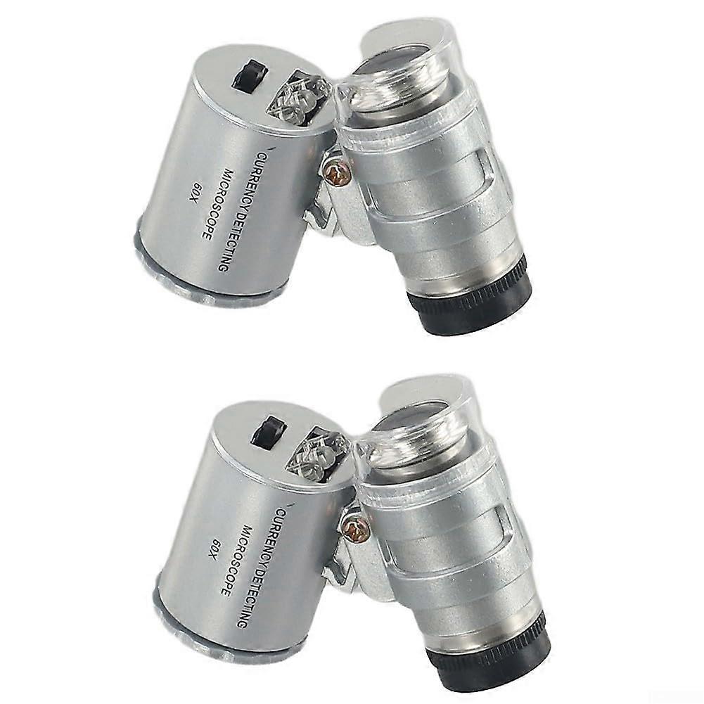 60X Magnifying Glass with Light, Portable Microscope for Jewelry Inspection, Industrial Use, PCB Analysis, Stamp Collection