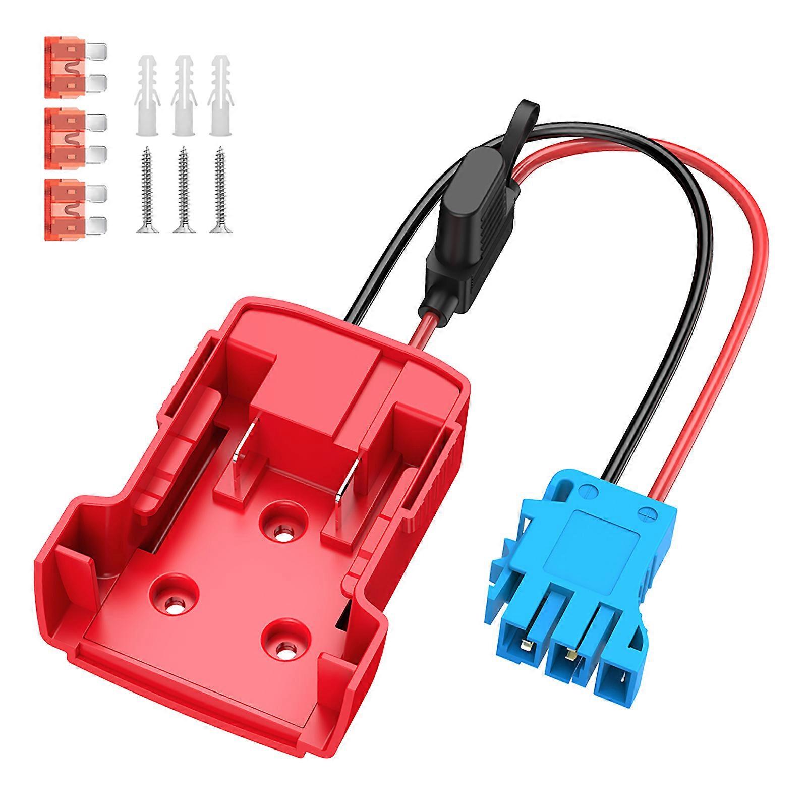 Universal 18V Lithium Battery Power Adapter for Riding Toy Car with Harness Connectors 3pcs 40Amp Fuses Included  Blue