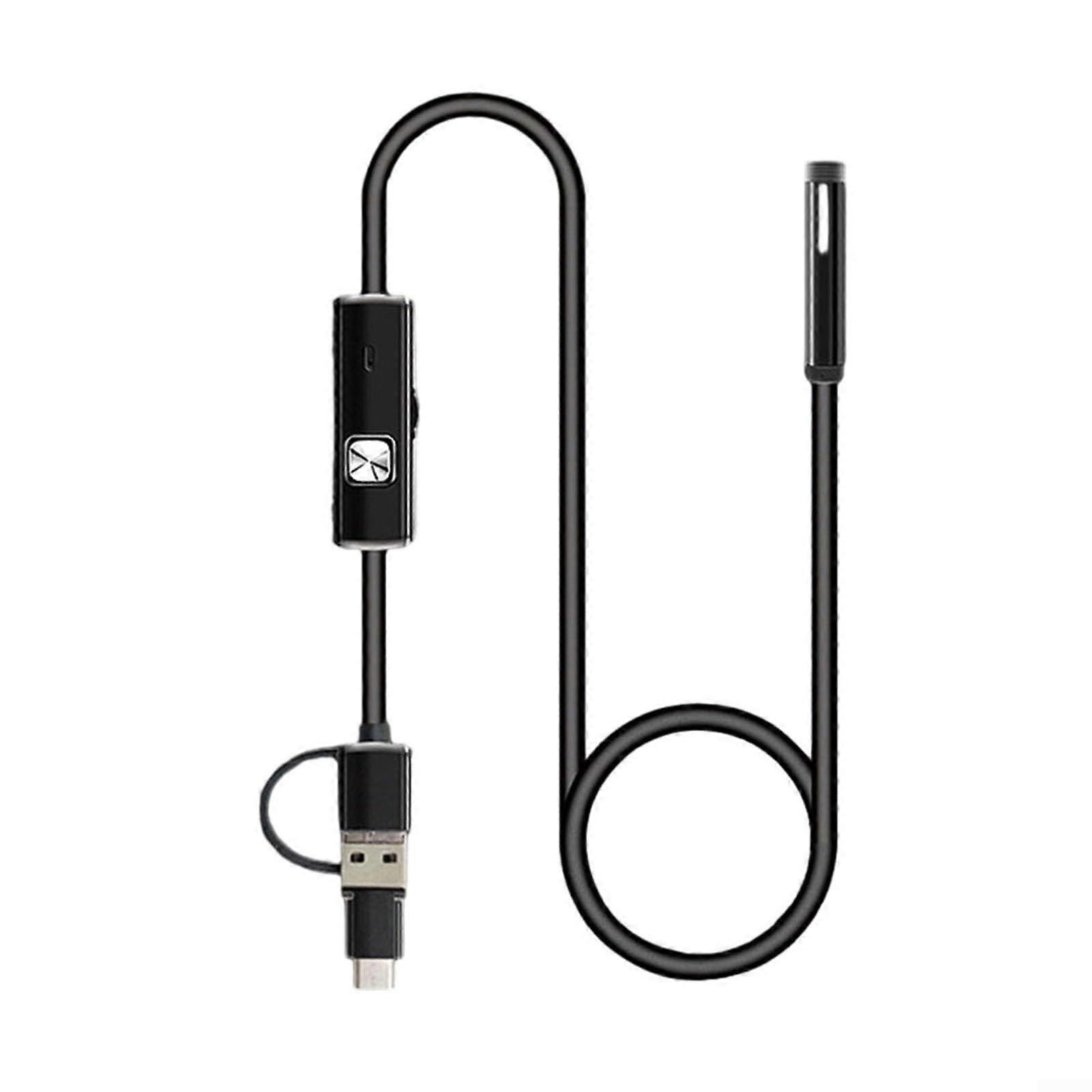 5.5 mm IP67 Waterproof 3in1 Endoscope for Android and PC (10M, Black, USB, TypeC, Waterproof, Black)