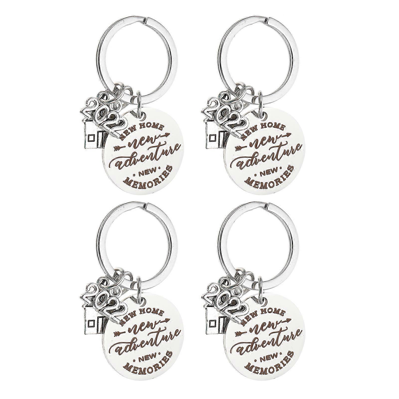 Stainless Steel Key Rings Prevent Keys from Missing Decorative Effect 4Pcs