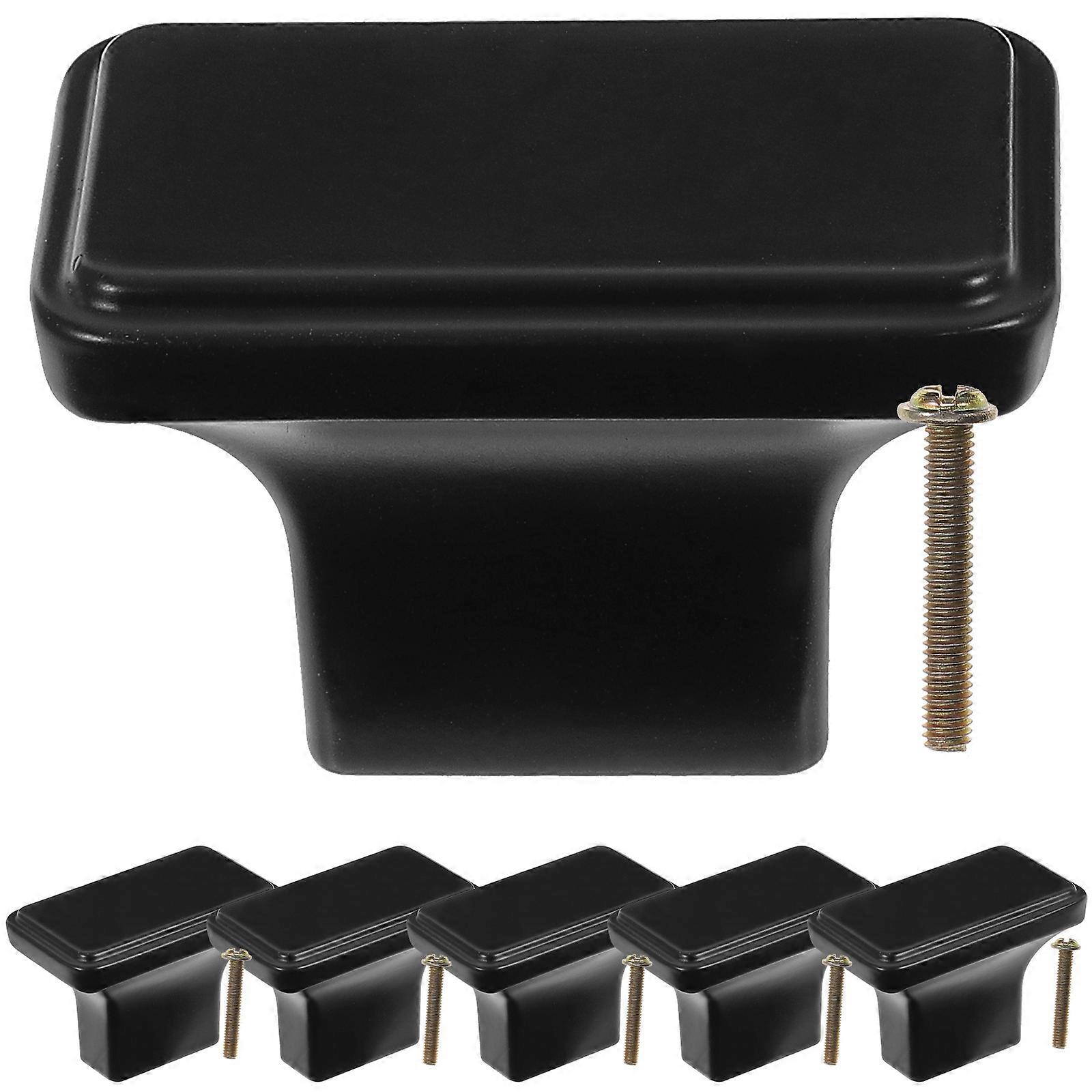 Black Door Handle Zinc Alloy Cabinet Pull for Door Use with 6Pcs Set