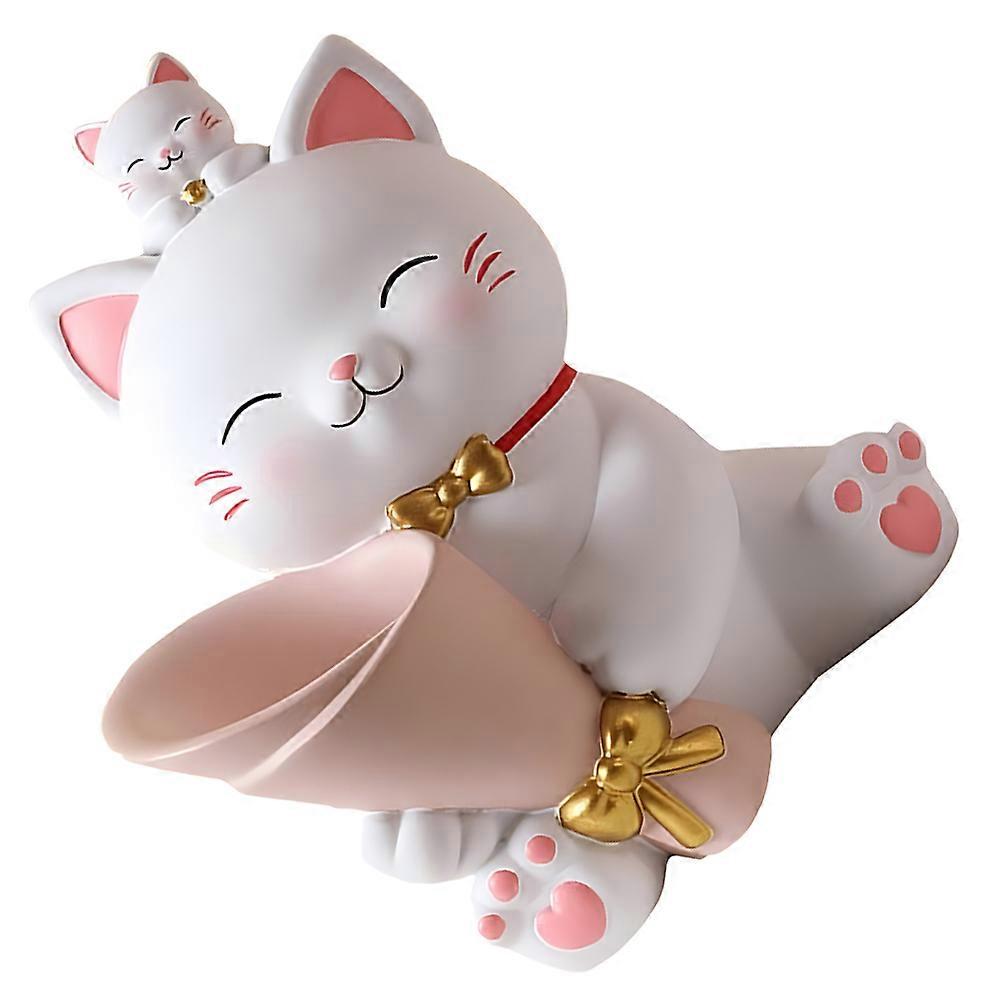 Ceramics Inspired Resin Cartoon Cat Vase for Decor Multi Color Realistic Design 7 inch