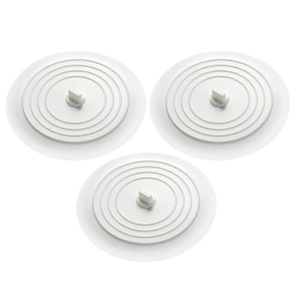 3pcs White Silicone Drain Plug for Kitchen Sink & Bathtub – Easy Install, Tight Seal, Durable Bathroom Drain Cover to Prevent Clogs and Water Buildup