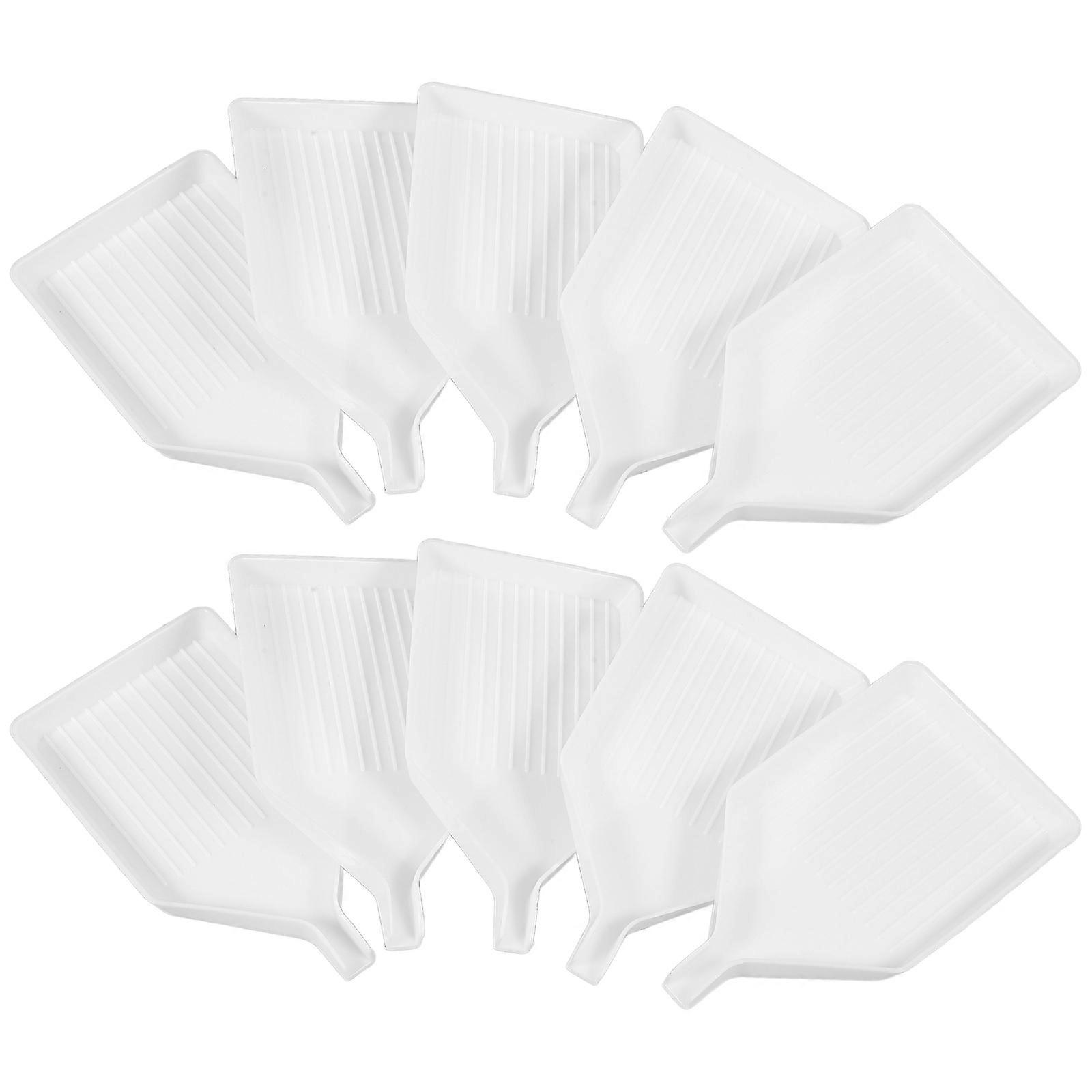 Bead Sorting Tray Diamond Cross Stitch DIY Tools Rectangular Holding Small Diamond Beads White Approx 12x7x2 5cm 10Set