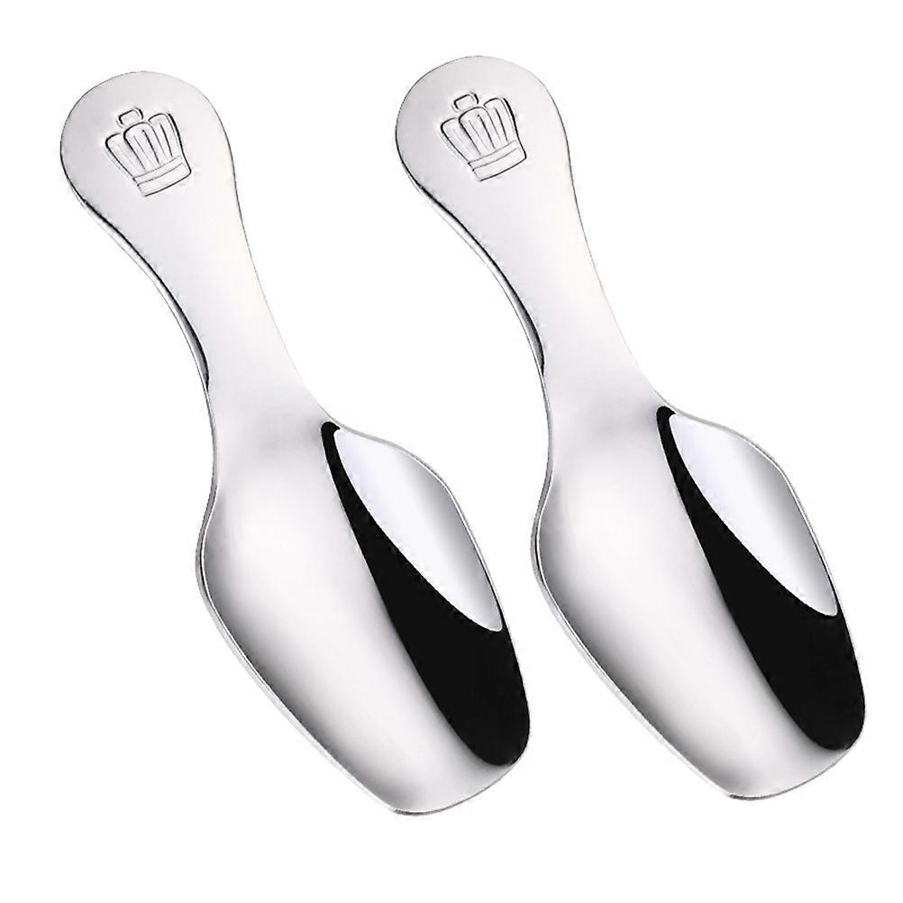 Stainless Steel Tableware 2Pcs Creative Shape Spoon for Home Use Featuring Ergonomic Handle and Food Mixing Function