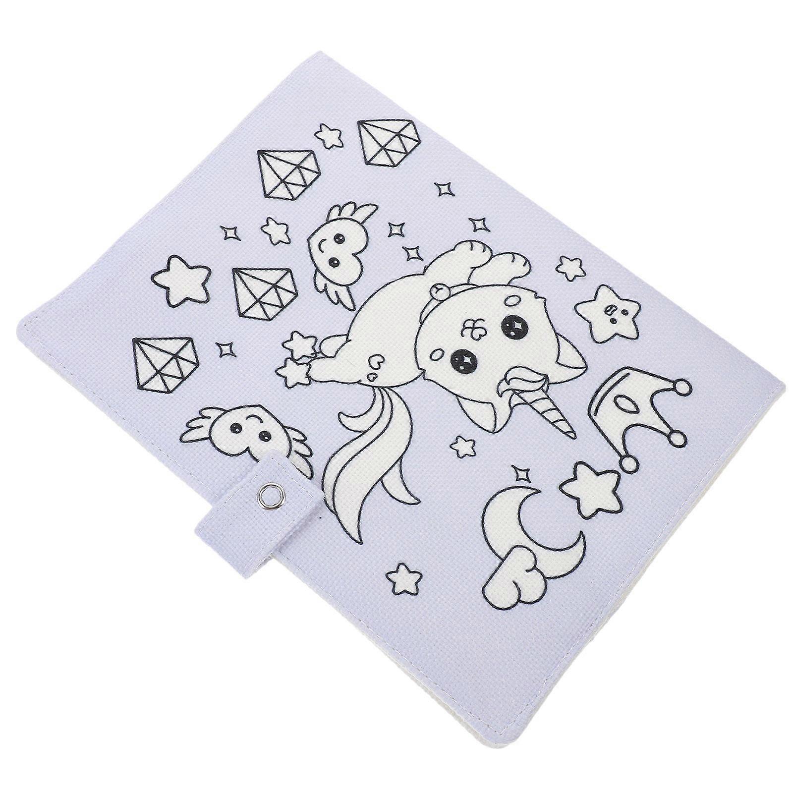 Purple Fabric Book Cover for Protection with Pattern