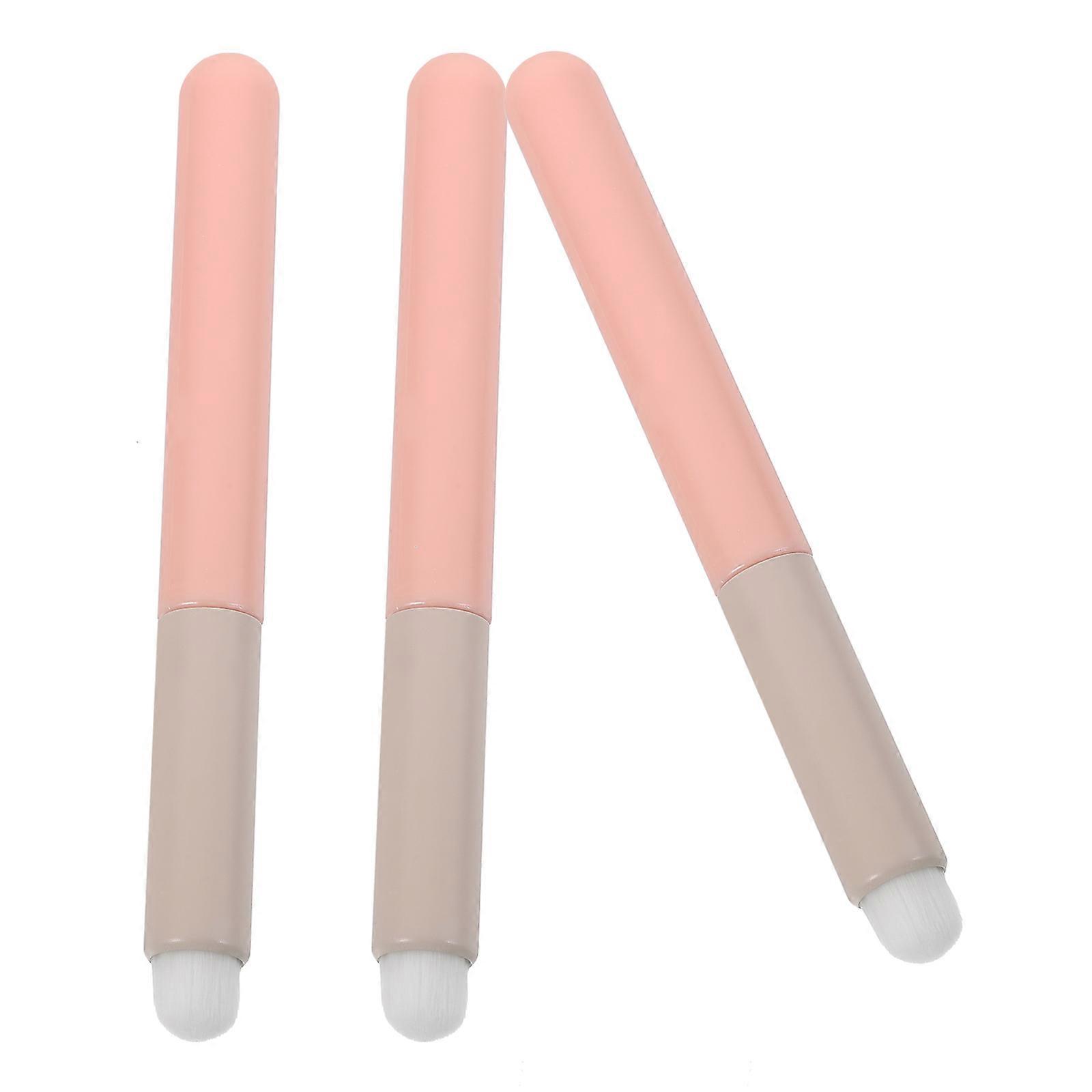 Portable Pink Lip Brush with Ergonomic Grip for Women Perfect for Lipstick and Gloss 3pcs Set