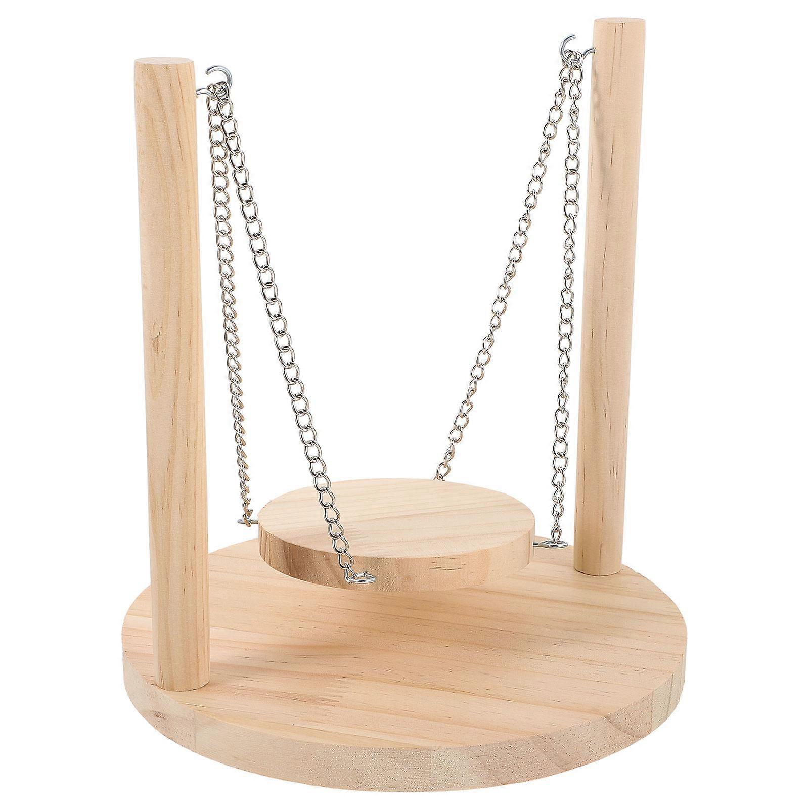 Natural Wood Bird Perch Platform Parakeets Cockatiels Indoor Use Simple Design 21x19cm Perching 1Pcs