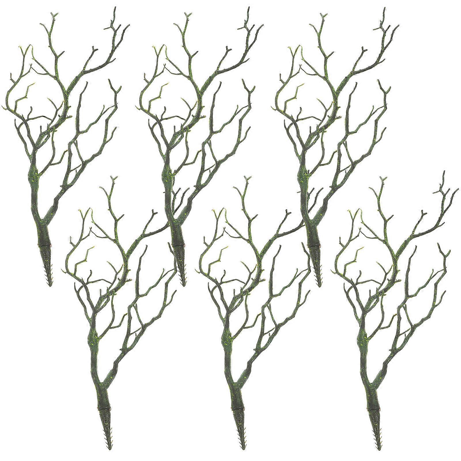 Artificial Pine Branches Plastic Halloween Home Decoration 6Pcs