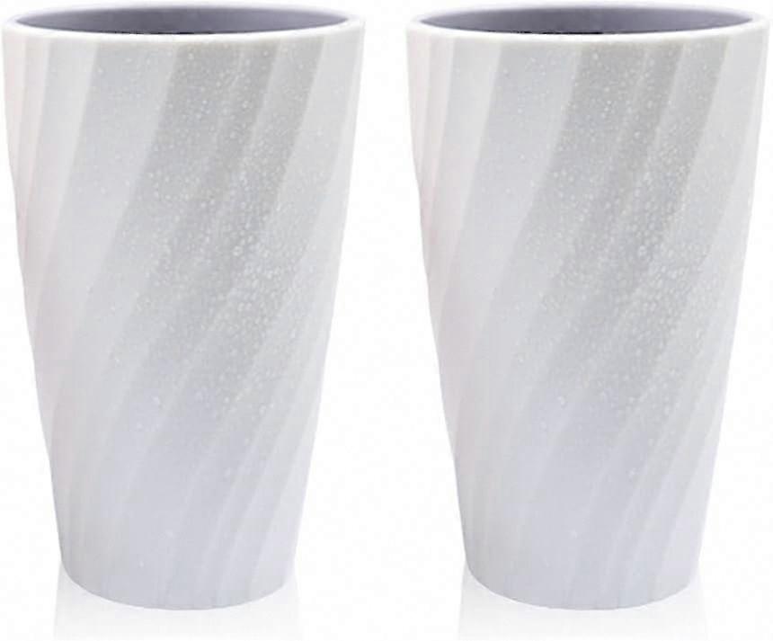 2-Pack Shatterproof Bathroom Cups, Soft & Durable Toothbrush Holders (White)