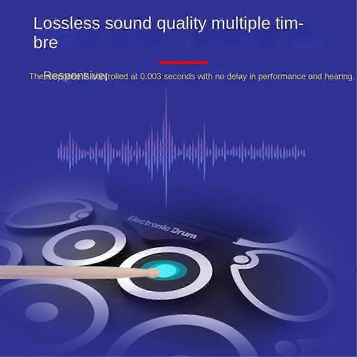 Portable Electric Drum Set with Pedal - Electronic Practice Drums for Beginners & Musicians - Compact & Lightweight Design