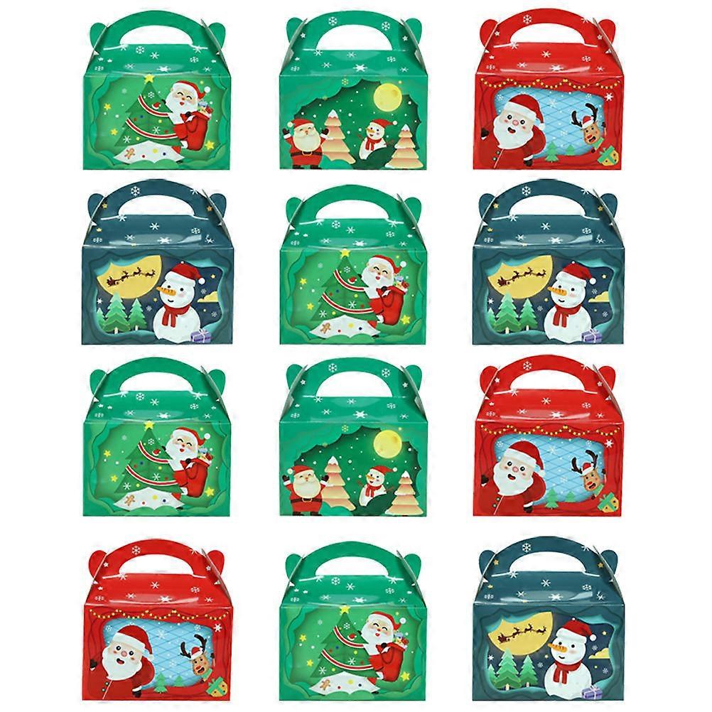 Gift Wrapping Boxes 12Set Christmas Theme Storage For Families With Ergonomic Design And Large Capacity