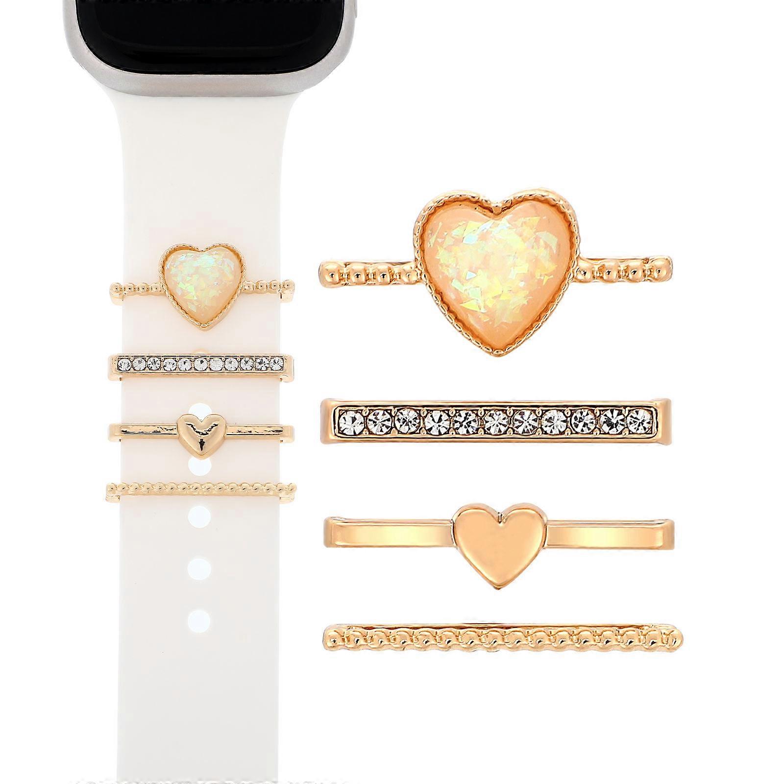 Watch Band Charms Set Chic Decorative Ring Daily Use Golden Decorative 4Pcs