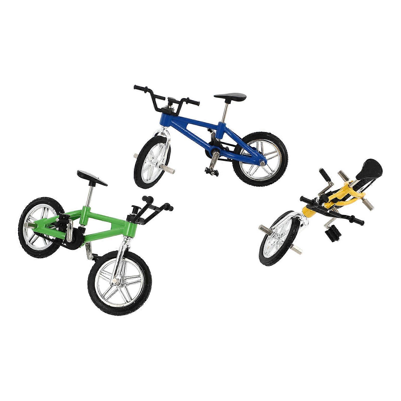 Plastic Finger Bikes with Assorted Colors for Decor and Playful Desktop Fun 3 Sets