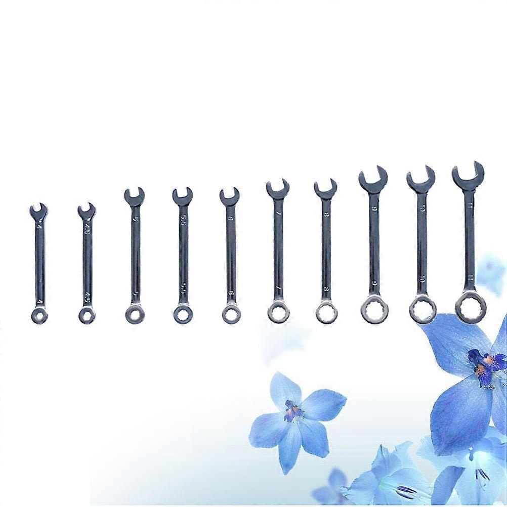 10Pcs Mini Wrench Set Open End Wrenches Designed For Travel Portable Tool With Dual Head Option And Multi