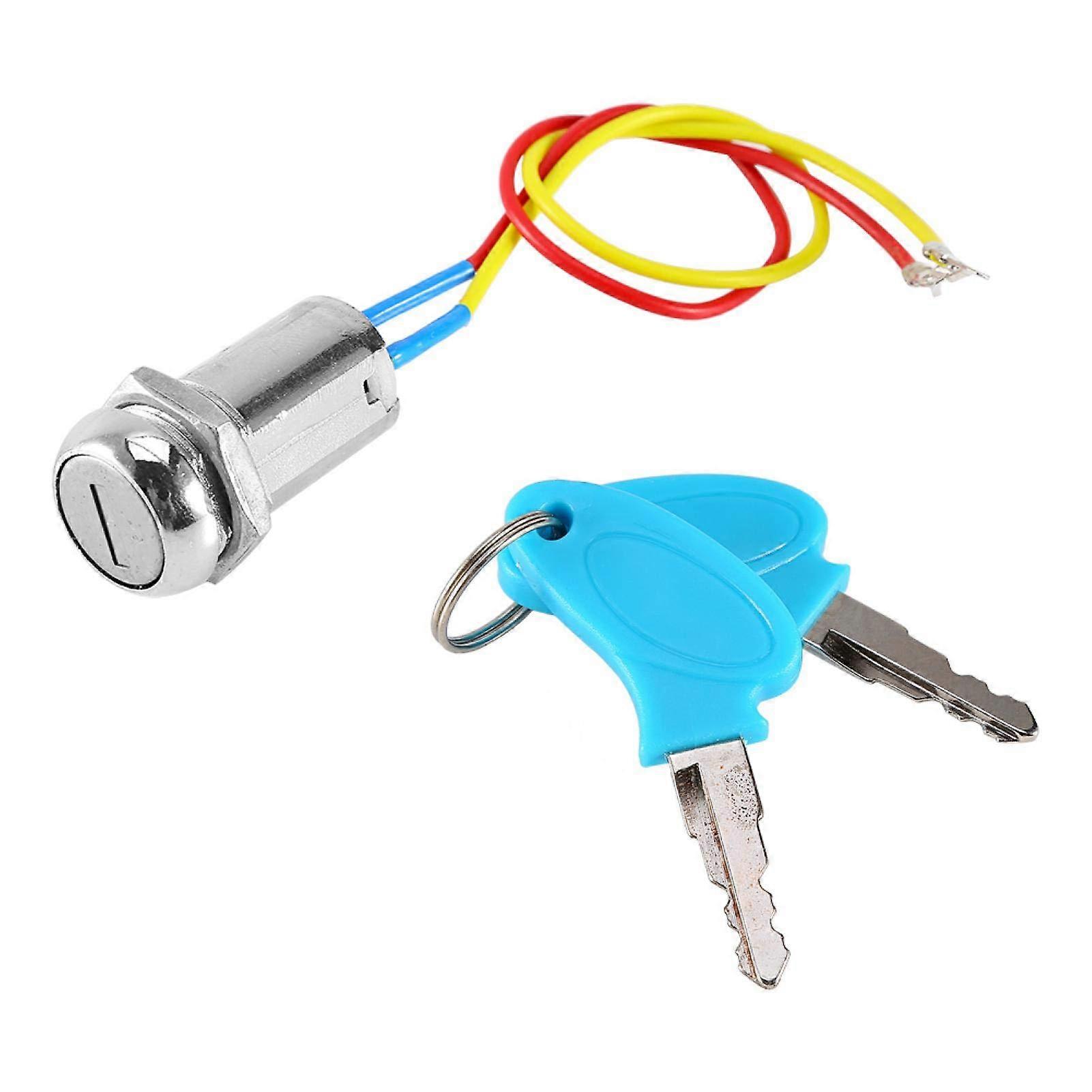 Key Ignition Switch Universal 2-Wire With Locking Keys Ignition Start For Motorcycle, Electric Scooter, ATV, Moped, Kart