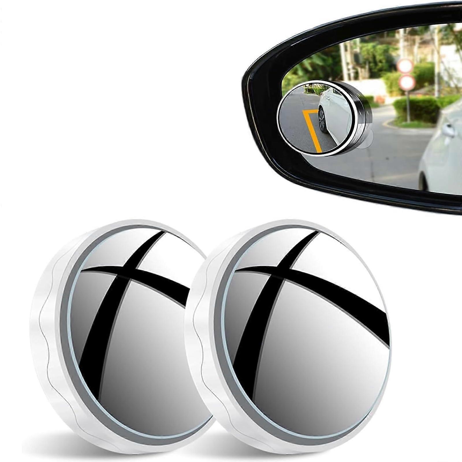 Blind Spot Mirrors 2 Pack For Volvo V40 2012, 360 Degree Rotating Glass Round Convex Wide Angle Waterproof White