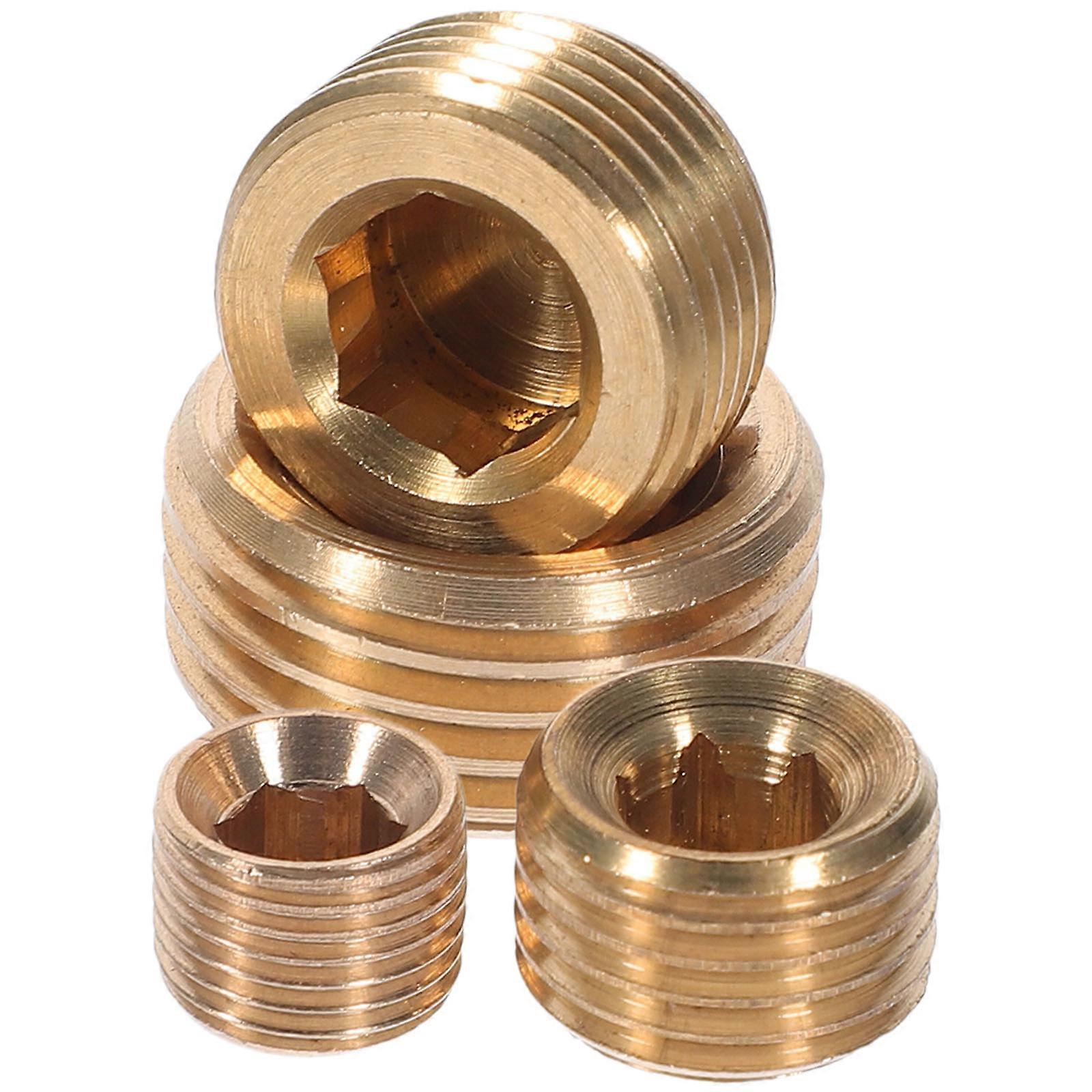 Hexagonal Tubing Connector Hose Caps And Plugs NPT Standard Professionals 4Pcs