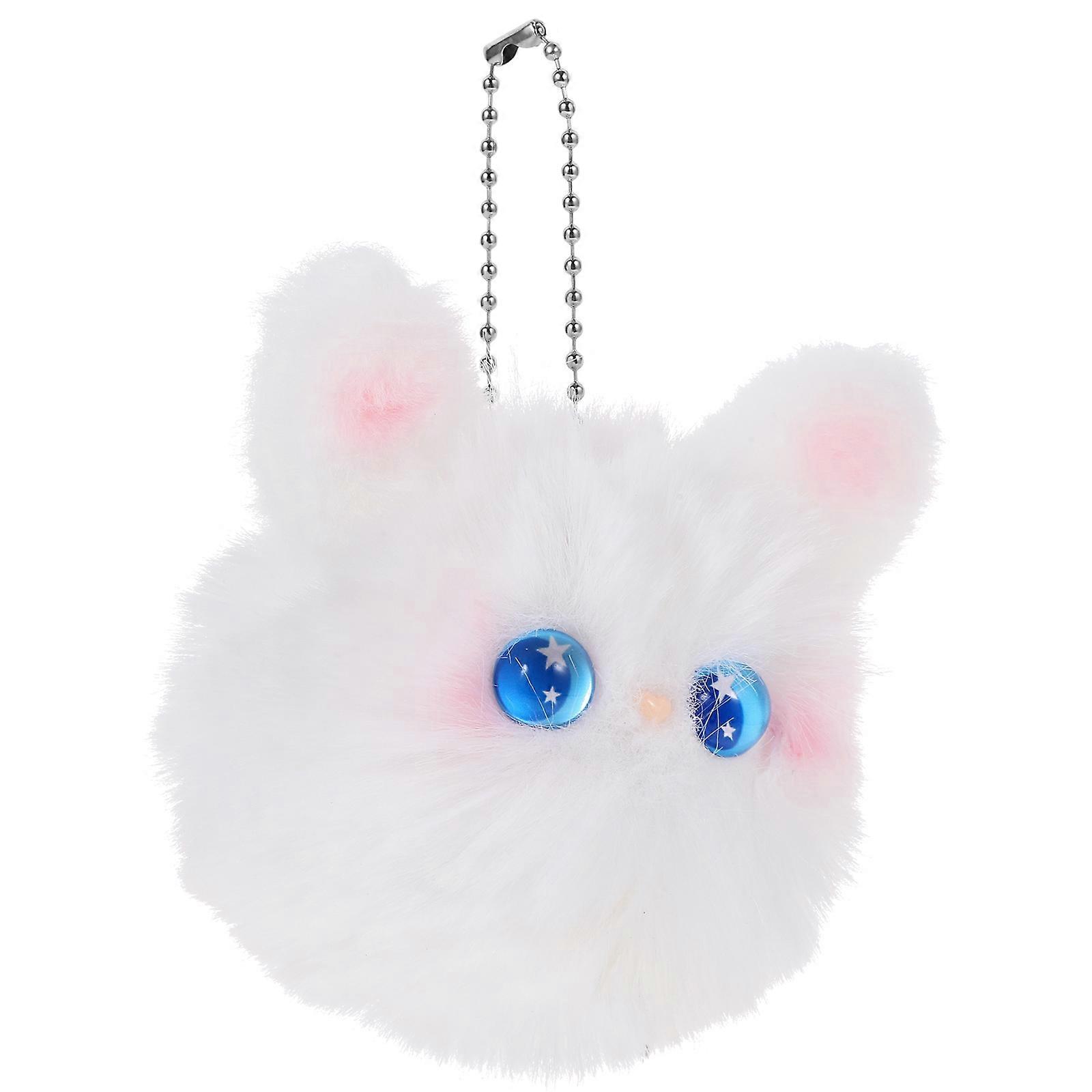 Fluffy Plush Bunny Keychain Pendant – Cute Rabbit Stuffed Animal Keyring Charm for Bags and Keys, Creative Decoration Bag Accessory